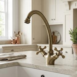 brass-kitchen-faucet-with-cross-handles